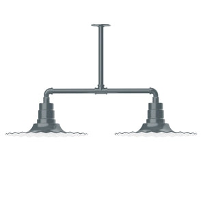 Montclair Light Works - MSD159-40-T30 - Two Light Pendant - Radial - Slate Gray