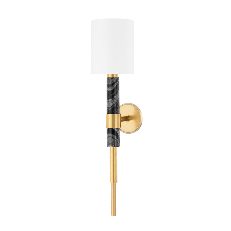 Corbett Lighting - 396-01-VB/BM - One Light Wall Sconce - Solstice - Vintage Brass & Black Marble