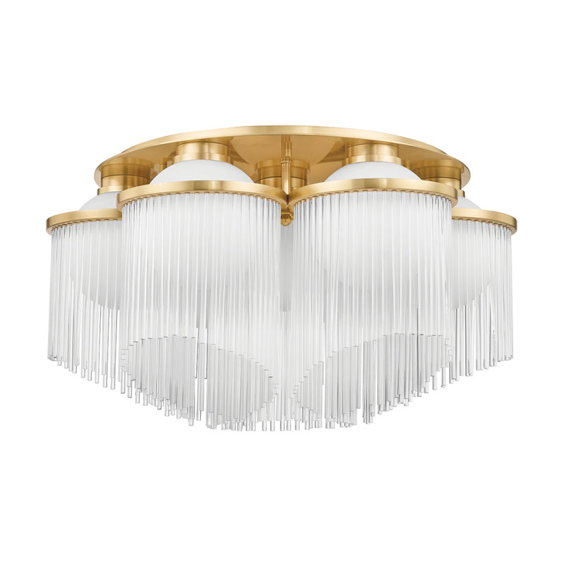 Corbett Lighting - 398-26-AGB - Seven Light Semi Flush Mount - Celestial - Aged Brass