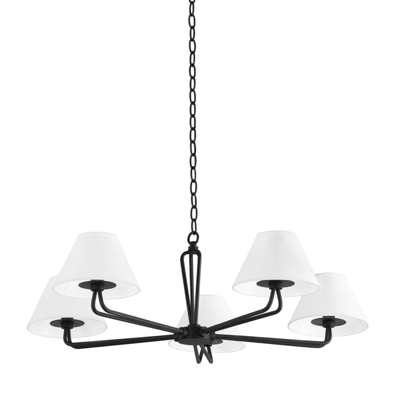 Troy Lighting - F2536-BI - Five Light Chandelier - Ozias - Black Iron