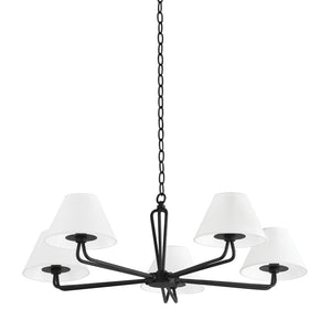 Troy Lighting - F2536-BI - Five Light Chandelier - Ozias - Black Iron