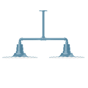 Montclair Light Works - MSD159-54-T48 - Two Light Pendant - Radial - Light Blue