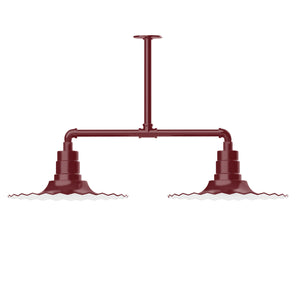 Montclair Light Works - MSD159-55-T30 - Two Light Pendant - Radial - Barn Red