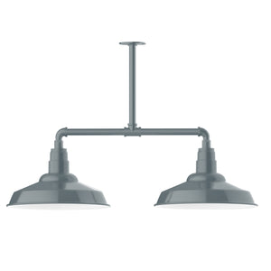 Montclair Light Works - MSD184-40-T24 - Two Light Pendant - Warehouse - Slate Gray