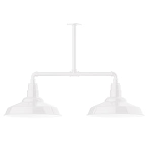 Montclair Light Works - MSD184-44-T48 - Two Light Pendant - Warehouse - White