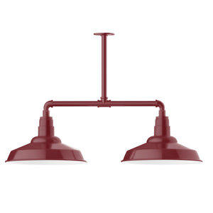 Montclair Light Works - MSD184-55-T30 - Two Light Pendant - Warehouse - Barn Red