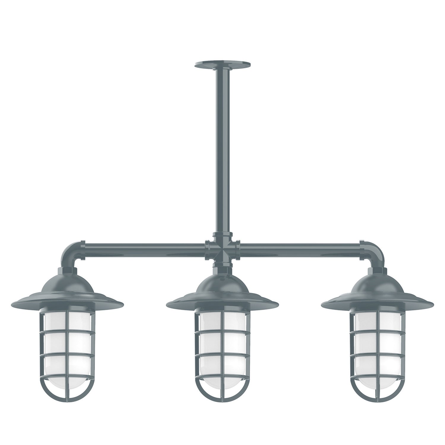 Montclair Light Works - MSK052-40-T24 - Three Light Pendant - Vaportite - Slate Gray