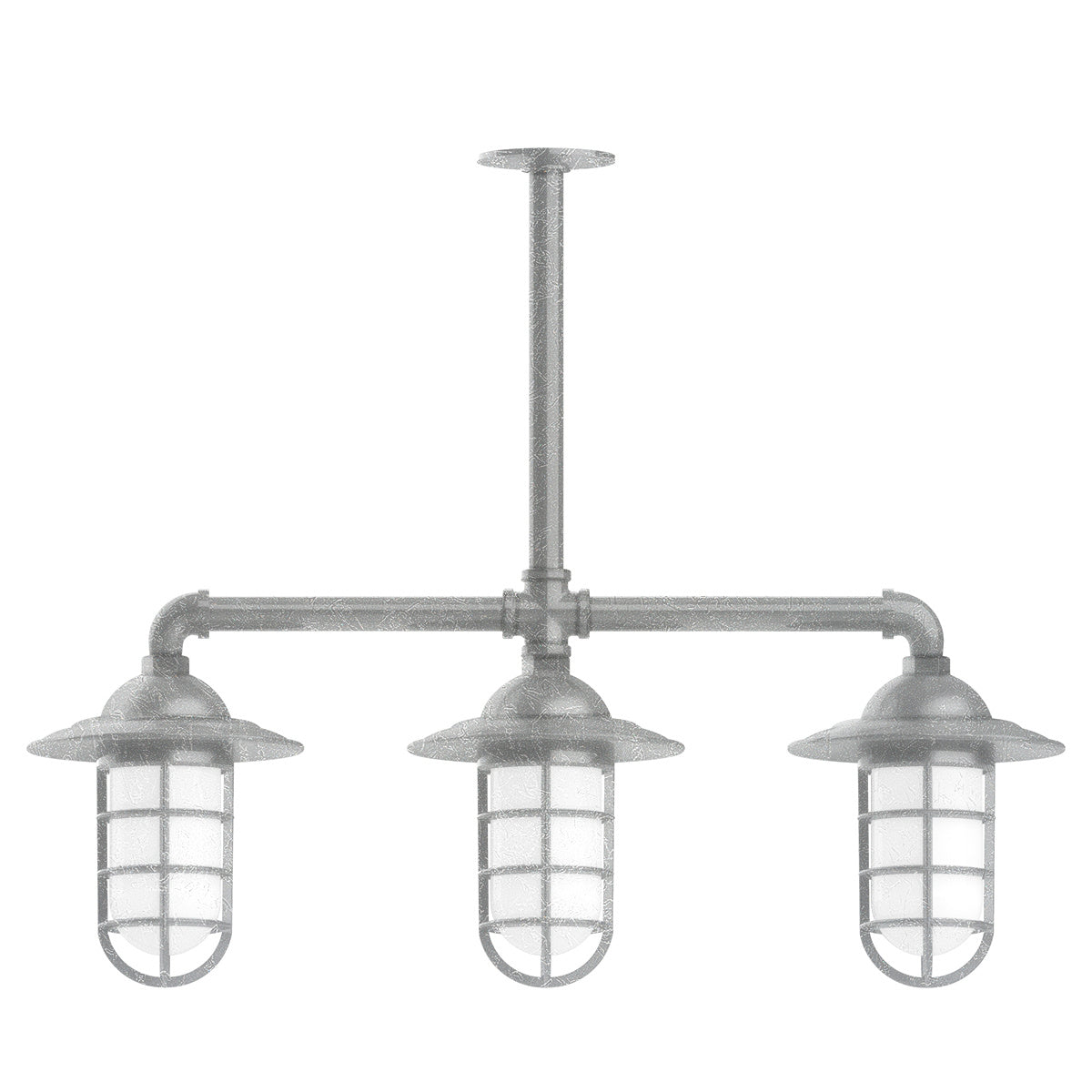 Montclair Light Works - MSK052-49-T24 - Three Light Pendant - Vaportite - Painted Galvanized