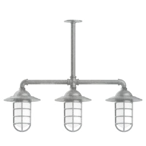 Montclair Light Works - MSK052-49-T36 - Three Light Pendant - Vaportite - Painted Galvanized