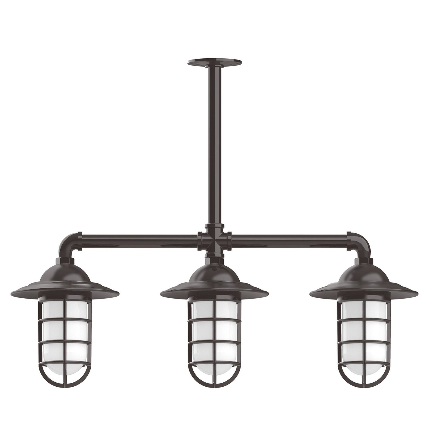 Montclair Light Works - MSK052-51-T24 - Three Light Pendant - Vaportite - Architectural Bronze