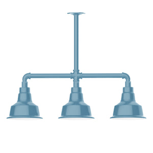 Montclair Light Works - MSK180-54-T30 - Three Light Pendant - Warehouse - Light Blue