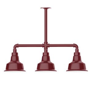 Montclair Light Works - MSK180-55-T36 - Three Light Pendant - Warehouse - Barn Red