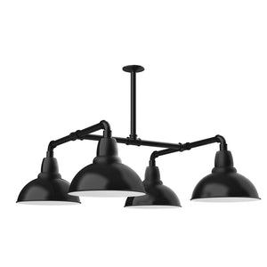 Montclair Light Works - MSP106-41-T30 - Four Light Pendant - Cafe - Black