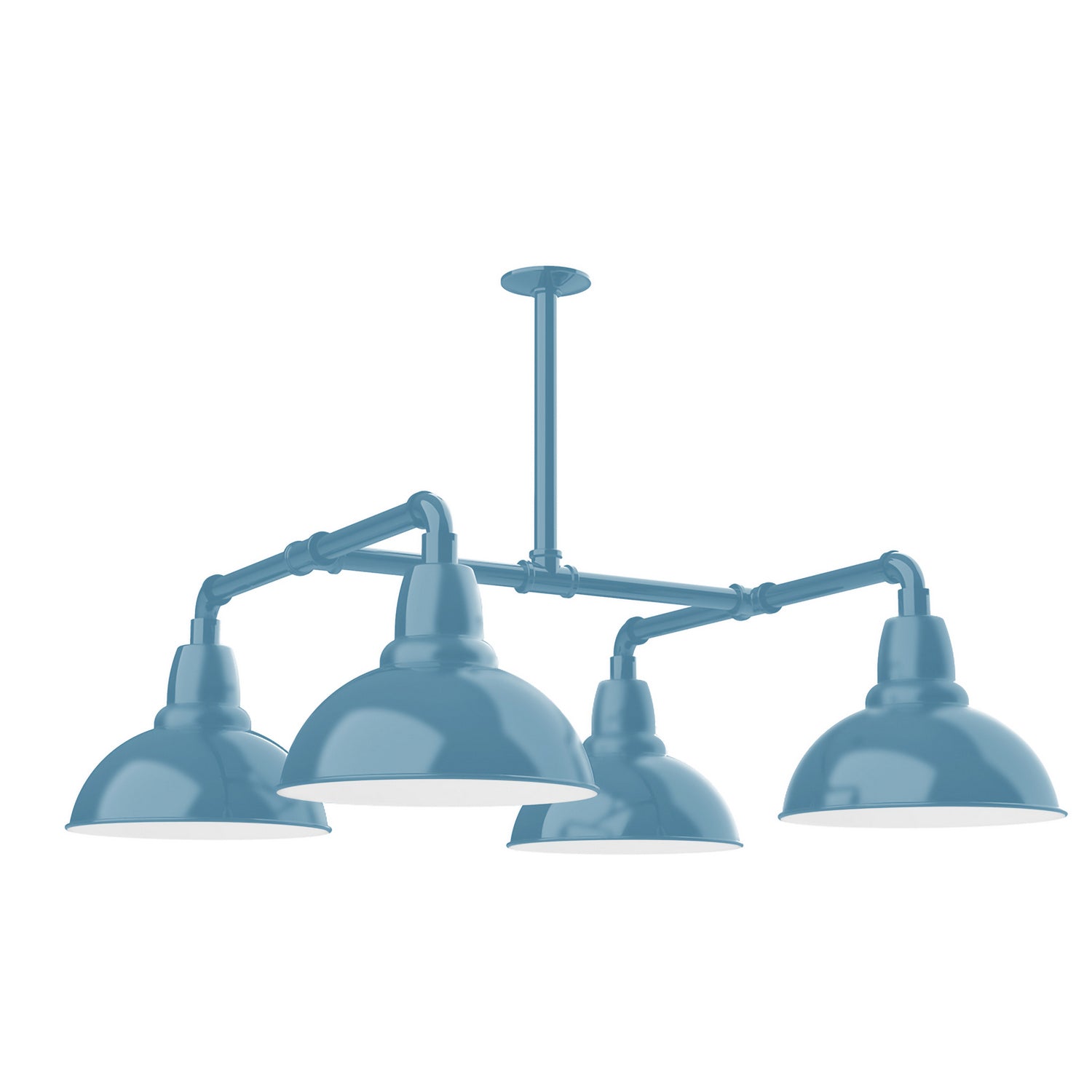 Montclair Light Works - MSP106-54-T24 - Four Light Pendant - Cafe - Light Blue