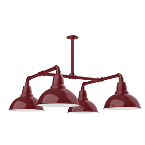 Montclair Light Works - MSP106-55-T24 - Four Light Pendant - Cafe - Barn Red