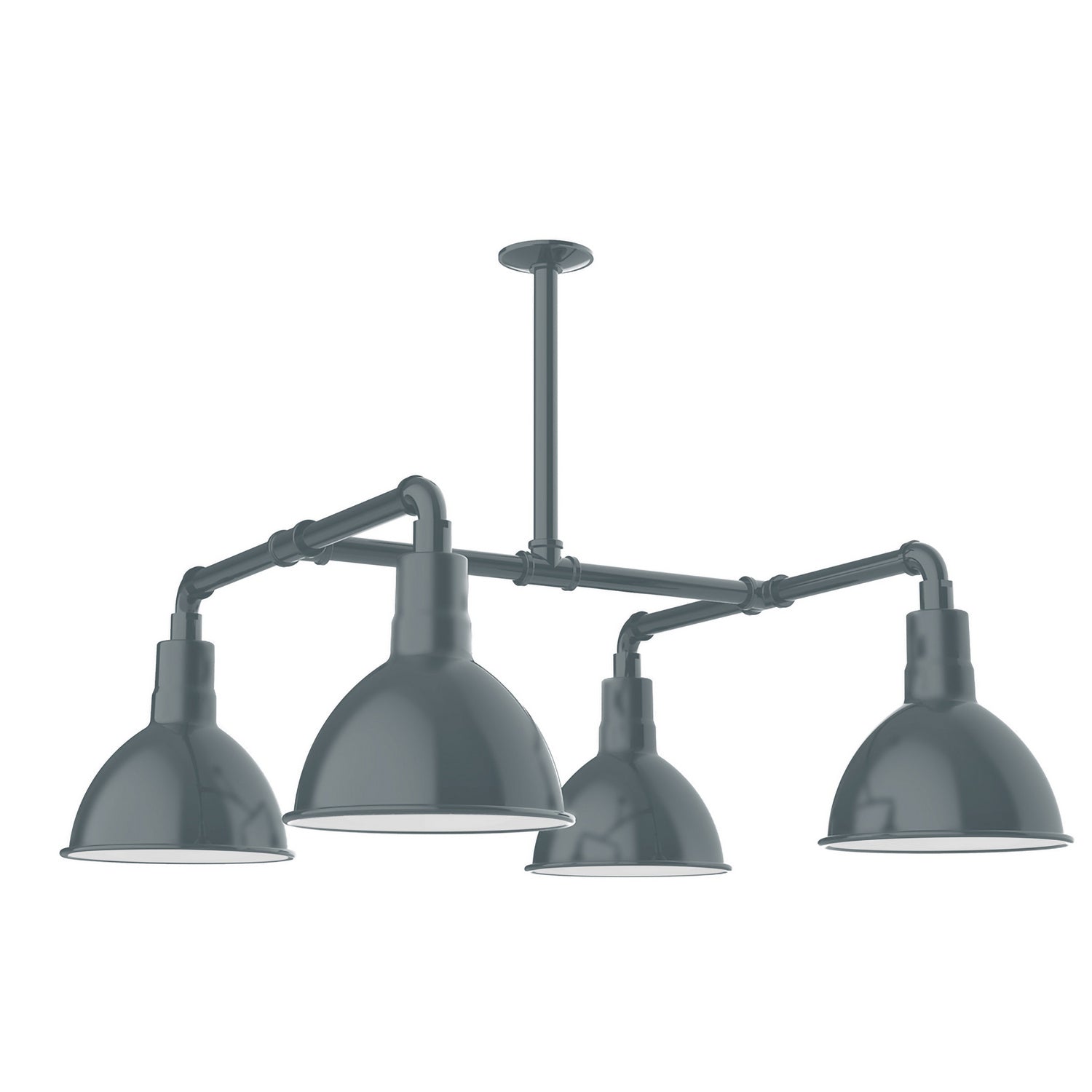 Montclair Light Works - MSP115-40-T24 - Four Light Pendant - Deep Bowl - Slate Gray