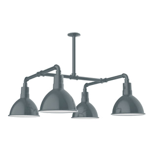 Montclair Light Works - MSP115-40-T36 - Four Light Pendant - Deep Bowl - Slate Gray