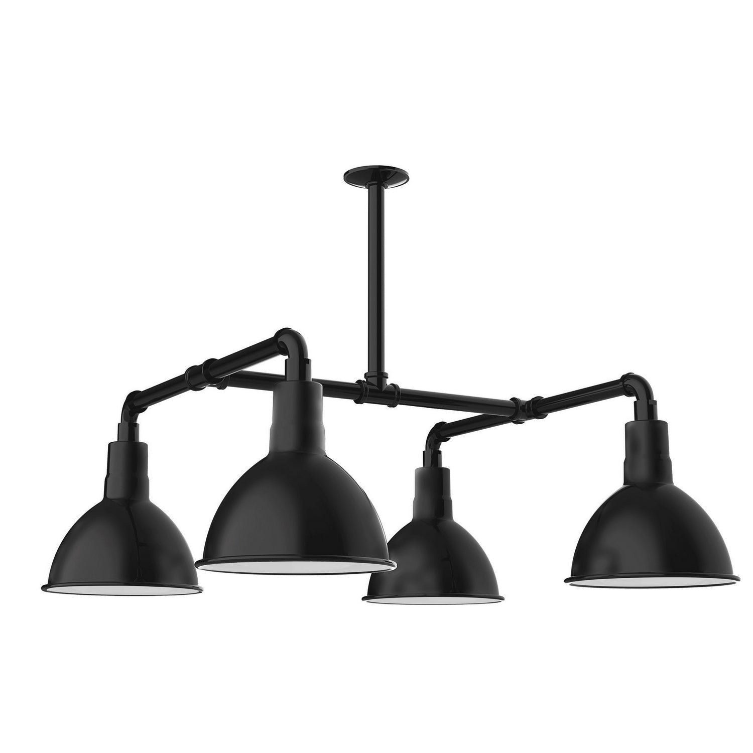 Montclair Light Works - MSP115-41-T24 - Four Light Pendant - Deep Bowl - Black