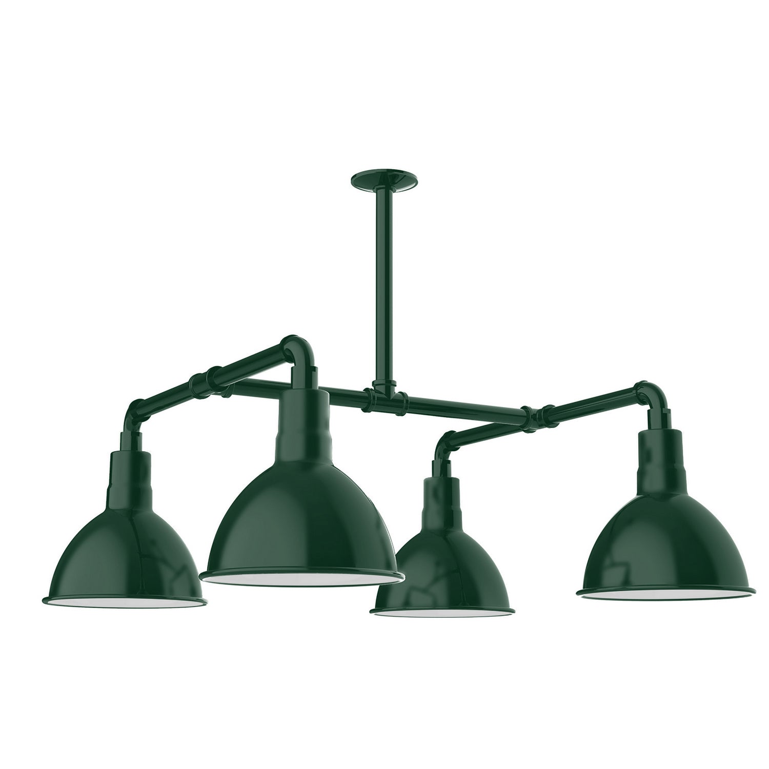 Montclair Light Works - MSP115-42-T24 - Four Light Pendant - Deep Bowl - Forest Green