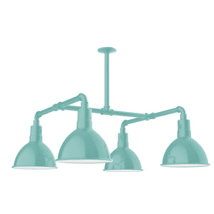 Montclair Light Works - MSP115-48-T24 - Four Light Pendant - Deep Bowl - Sea Green