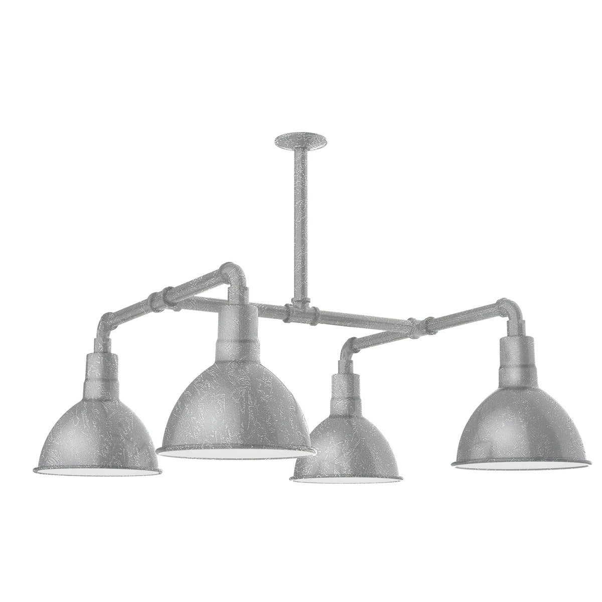 Montclair Light Works - MSP115-49-T30 - Four Light Pendant - Deep Bowl - Painted Galvanized