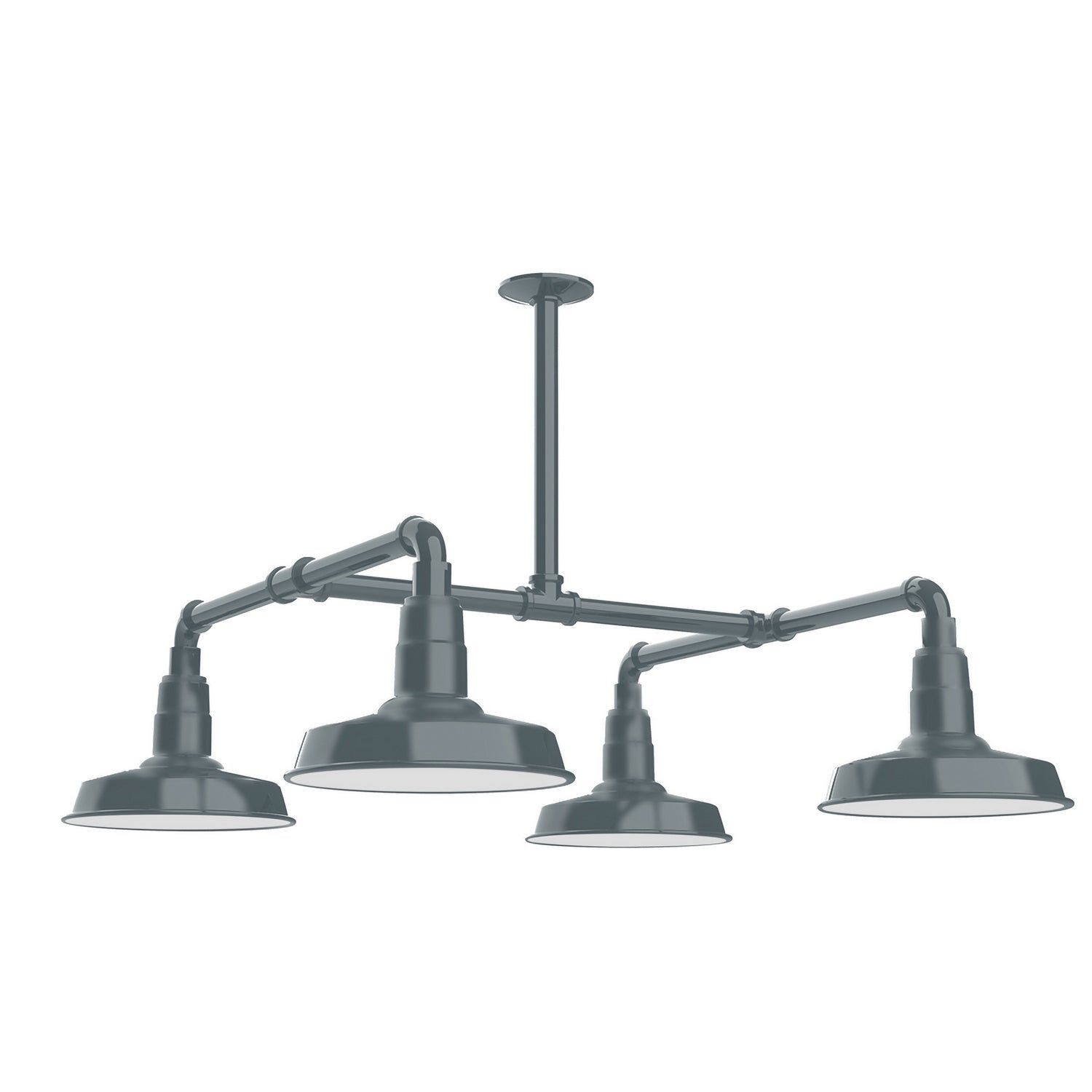 Montclair Light Works - MSP181-40-T24 - Four Light Pendant - Warehouse - Slate Gray