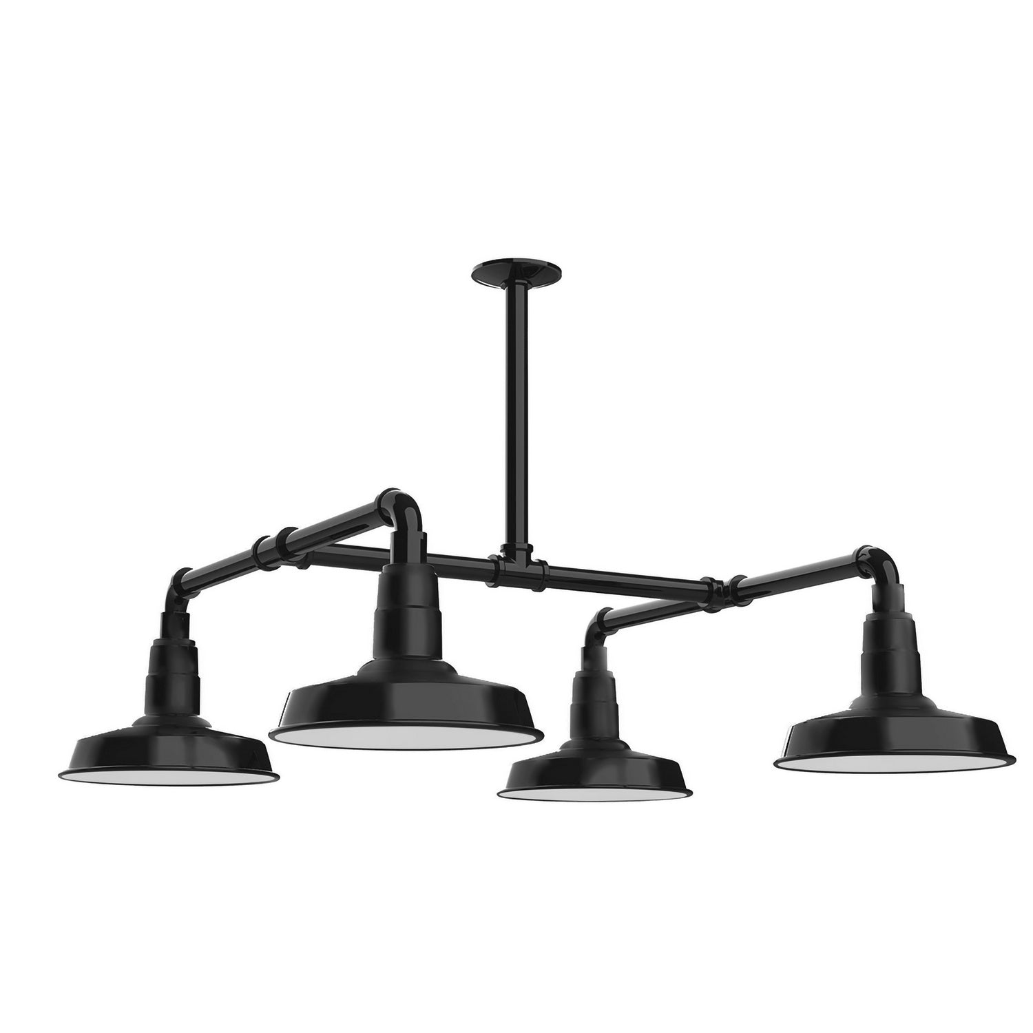 Montclair Light Works - MSP181-41-T24 - Four Light Pendant - Warehouse - Black