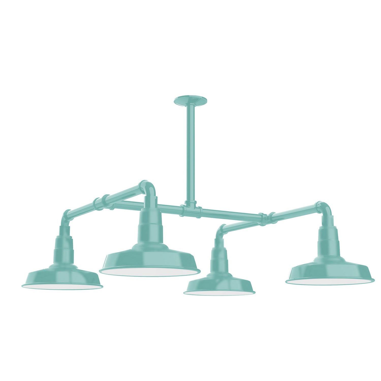 Montclair Light Works - MSP181-48-T24 - Four Light Pendant - Warehouse - Sea Green