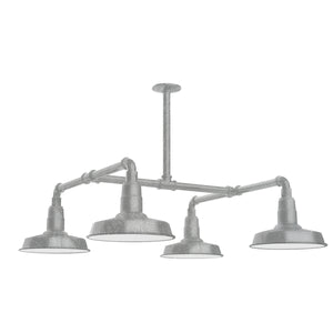 Montclair Light Works - MSP181-49-T24 - Four Light Pendant - Warehouse - Painted Galvanized