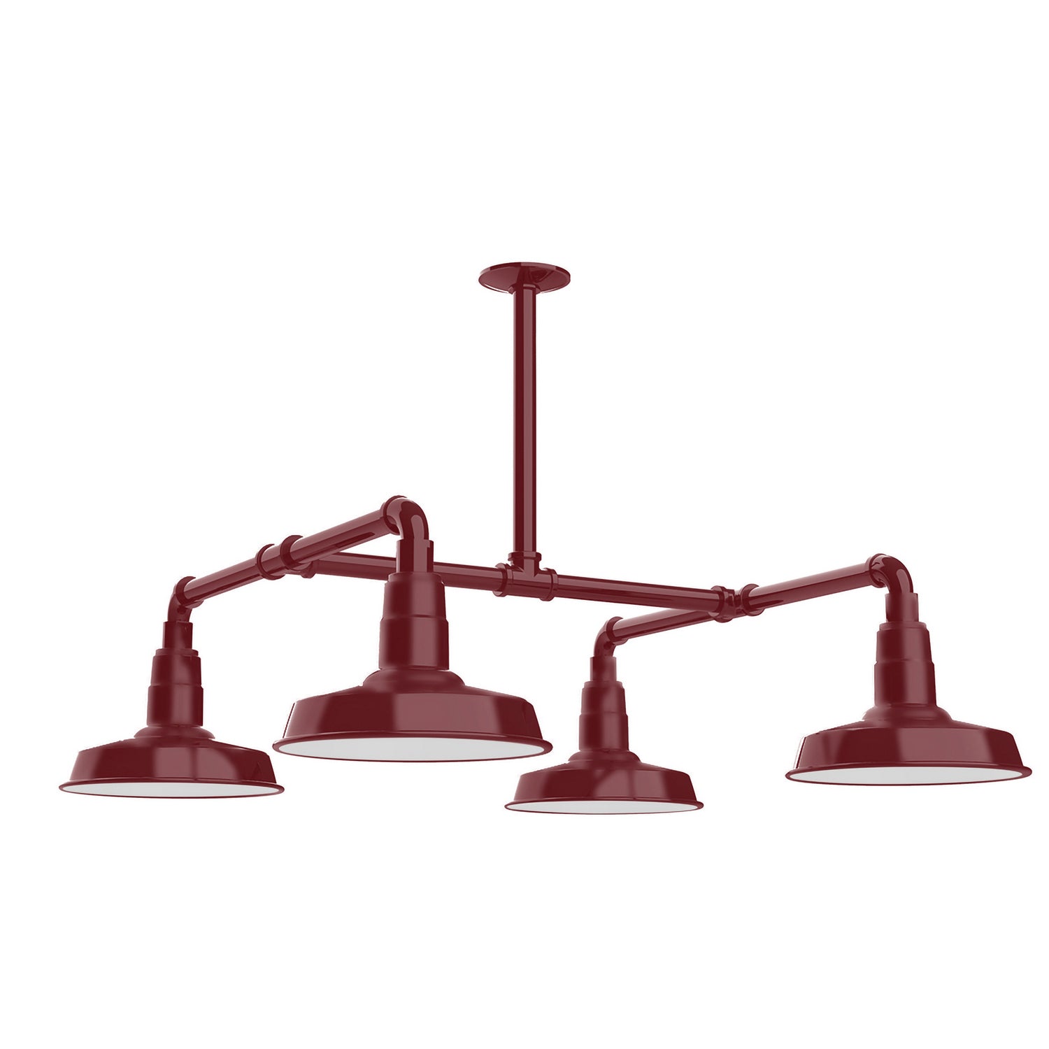 Montclair Light Works - MSP181-55-T24 - Four Light Pendant - Warehouse - Barn Red