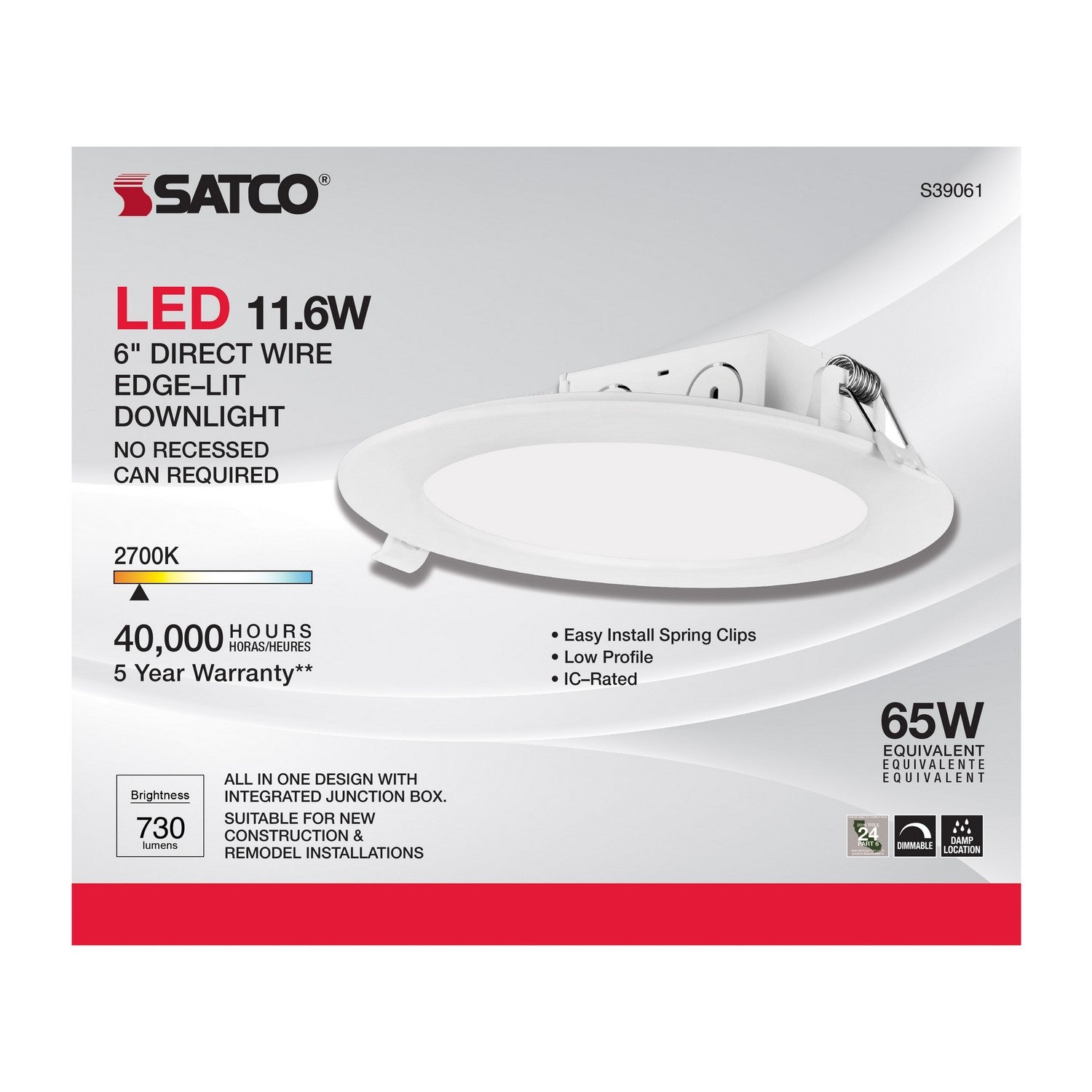 Satco - S39061 - LED Downlight - White