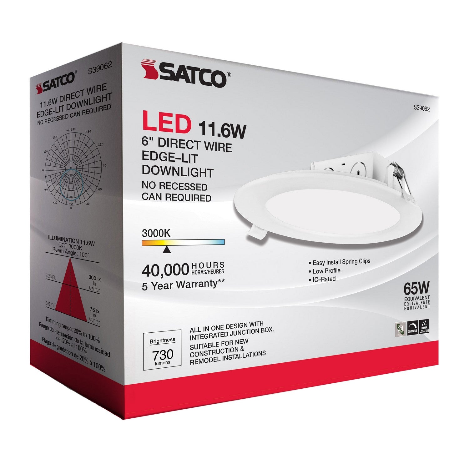 Satco - S39062 - LED Downlight - White