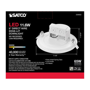 Satco - S39062 - LED Downlight - White