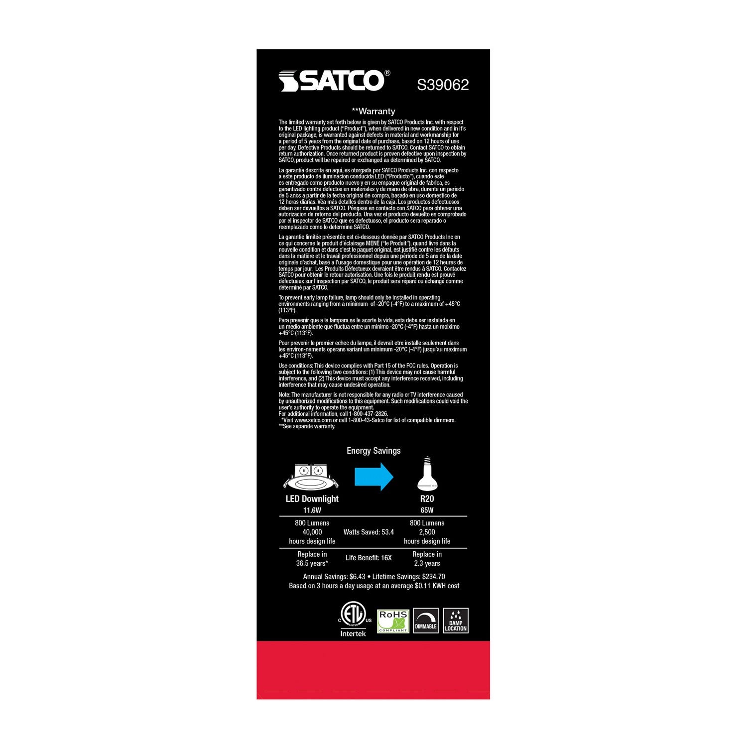 Satco - S39062 - LED Downlight - White
