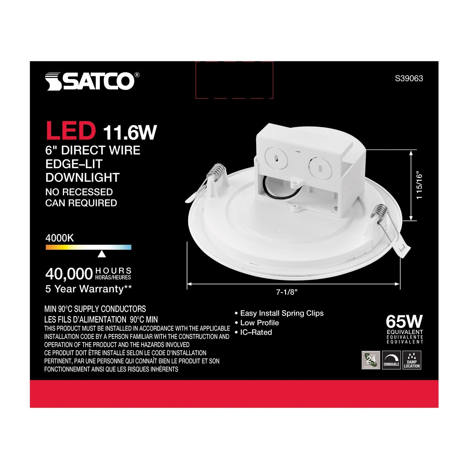 Satco - S39063 - LED Downlight - White