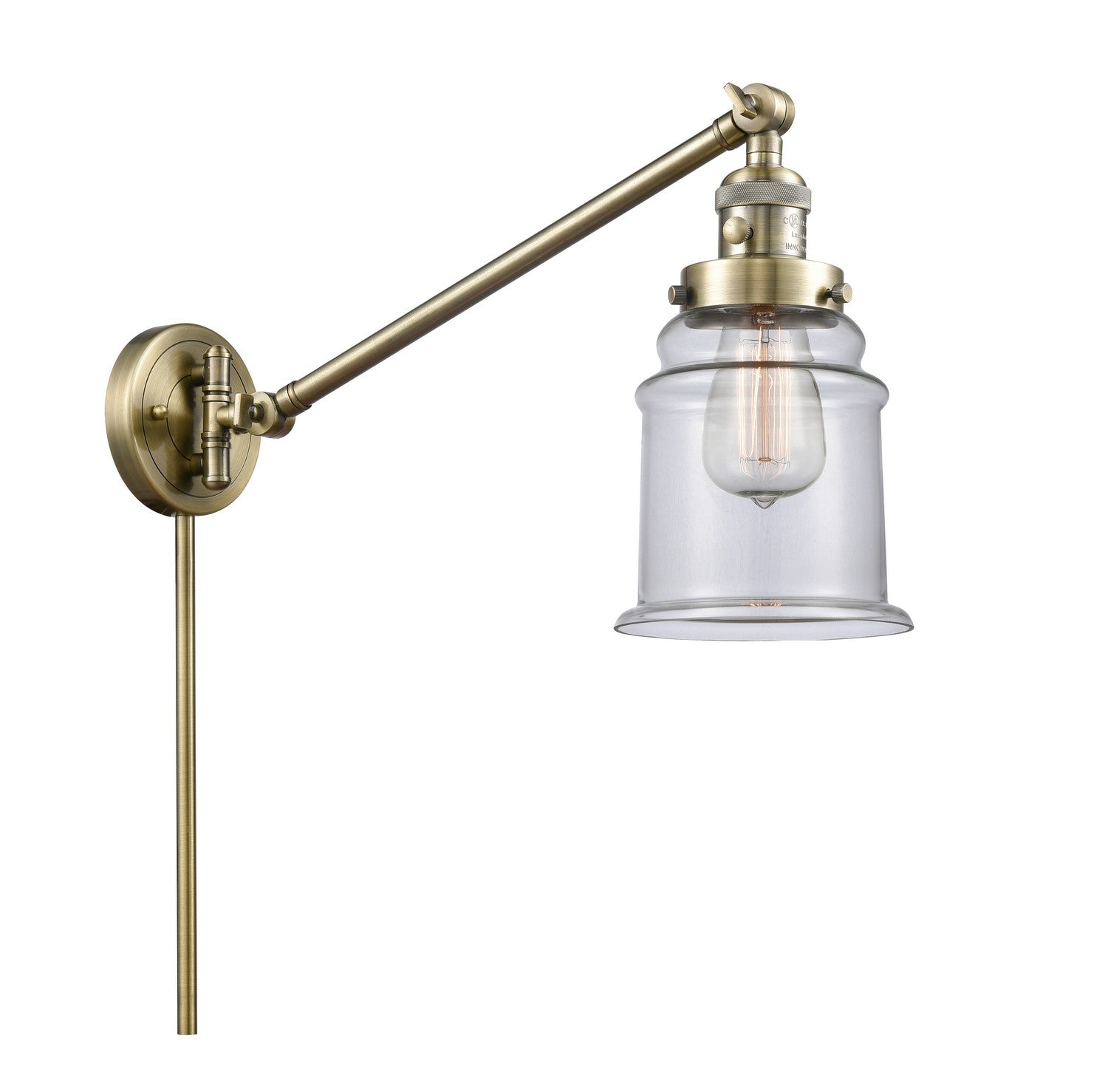 Innovations - 237-AB-G182-LED - LED Swing Arm Lamp - Franklin Restoration - Antique Brass