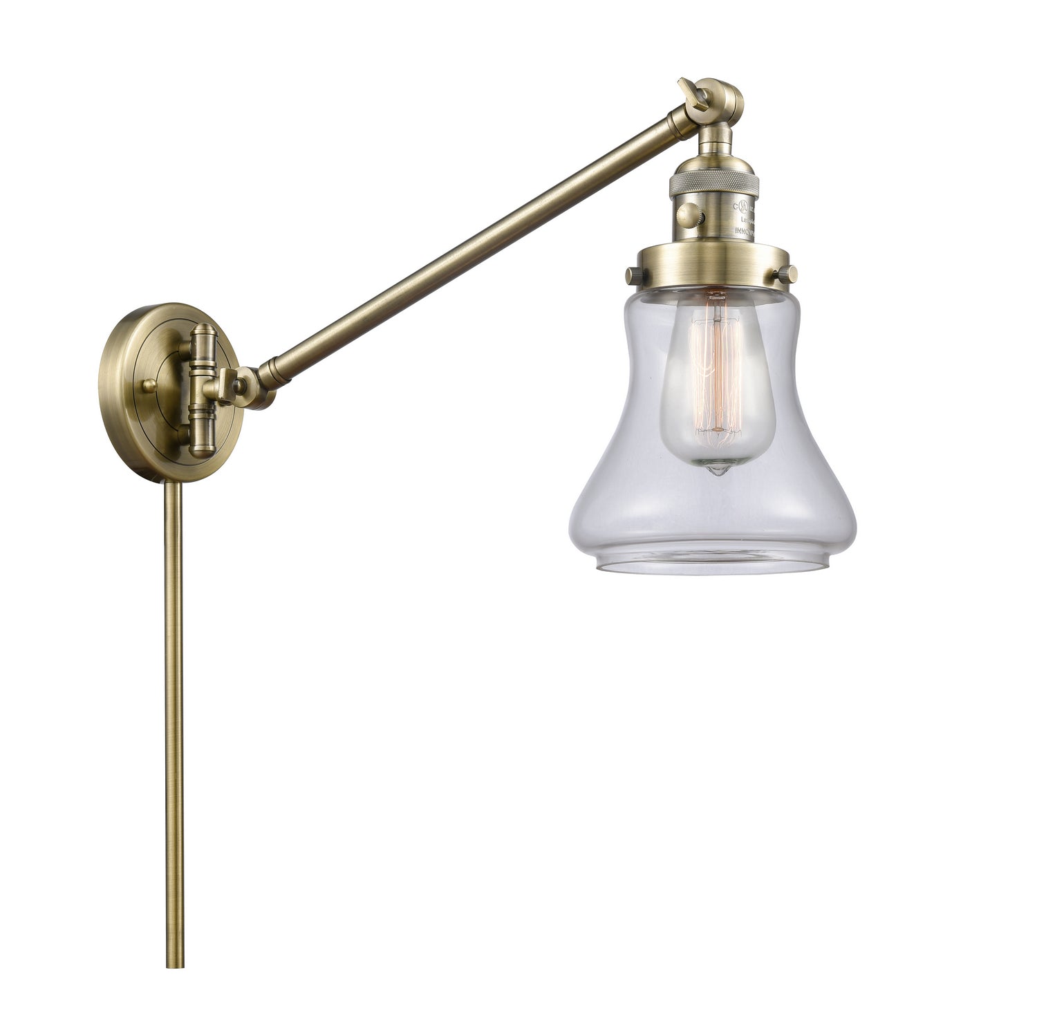 Innovations - 237-AB-G192 - One Light Swing Arm Lamp - Franklin Restoration - Antique Brass