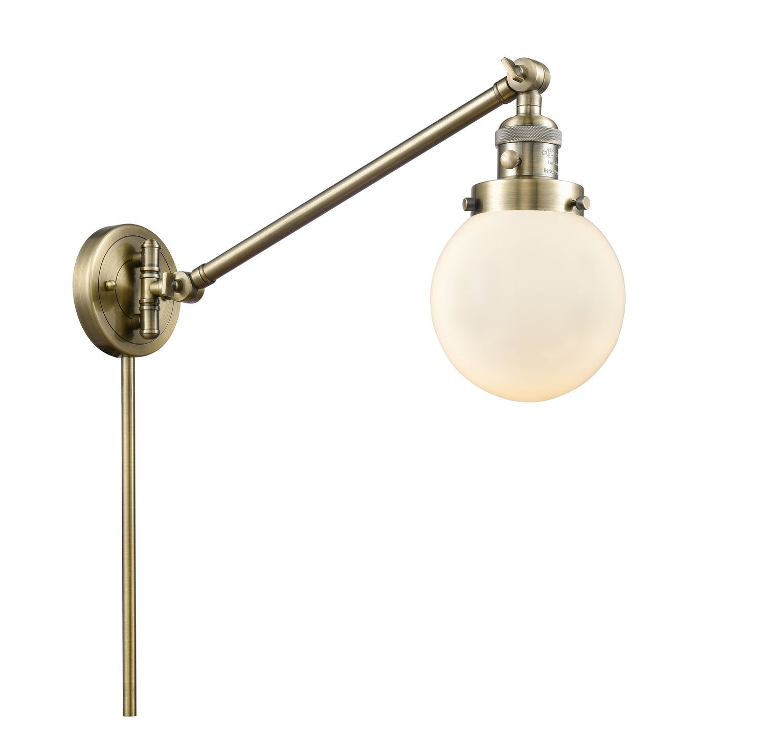 Innovations - 237-AB-G201-6 - One Light Swing Arm Lamp - Franklin Restoration - Antique Brass