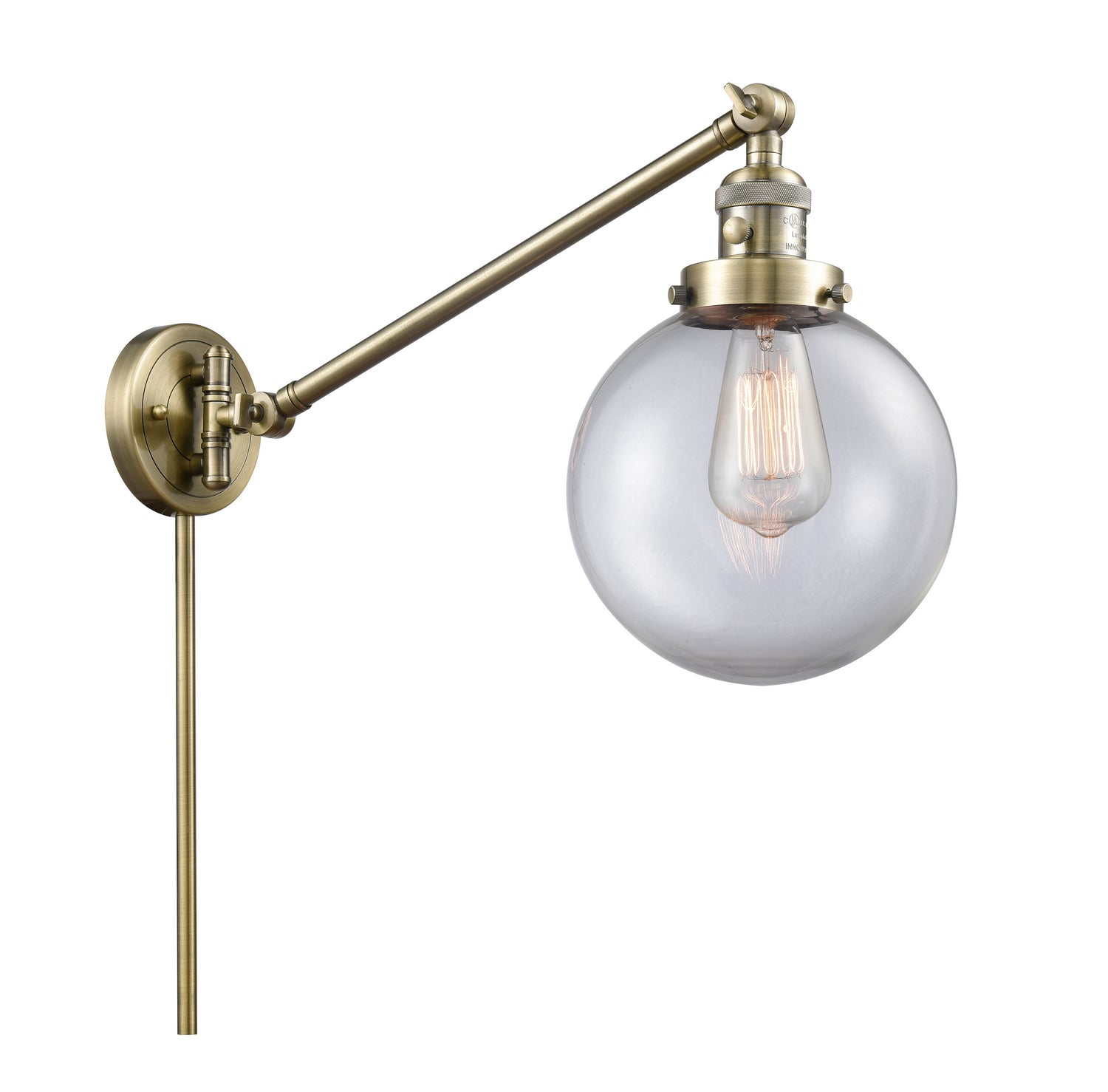 Innovations - 237-AB-G202-8 - One Light Swing Arm Lamp - Franklin Restoration - Antique Brass