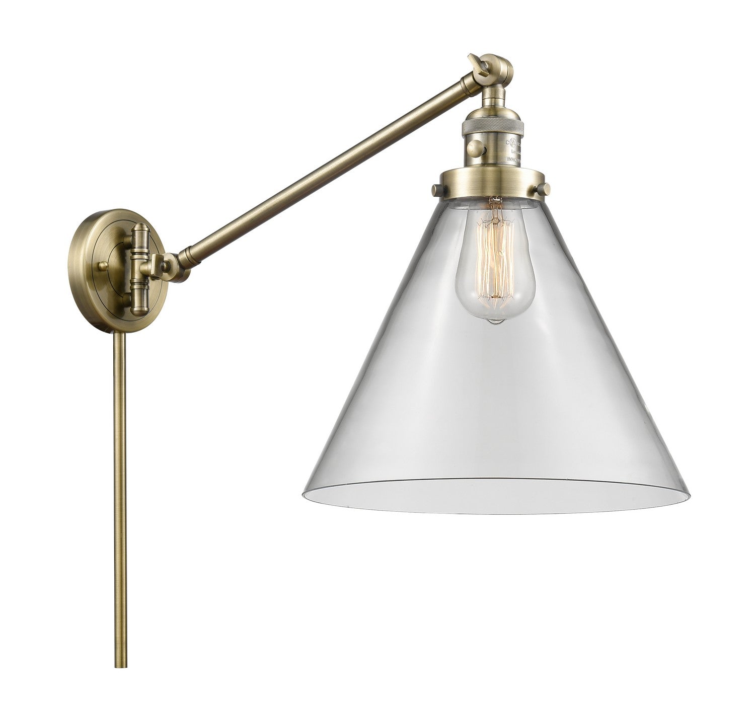 Innovations - 237-AB-G42-L - One Light Swing Arm Lamp - Franklin Restoration - Antique Brass