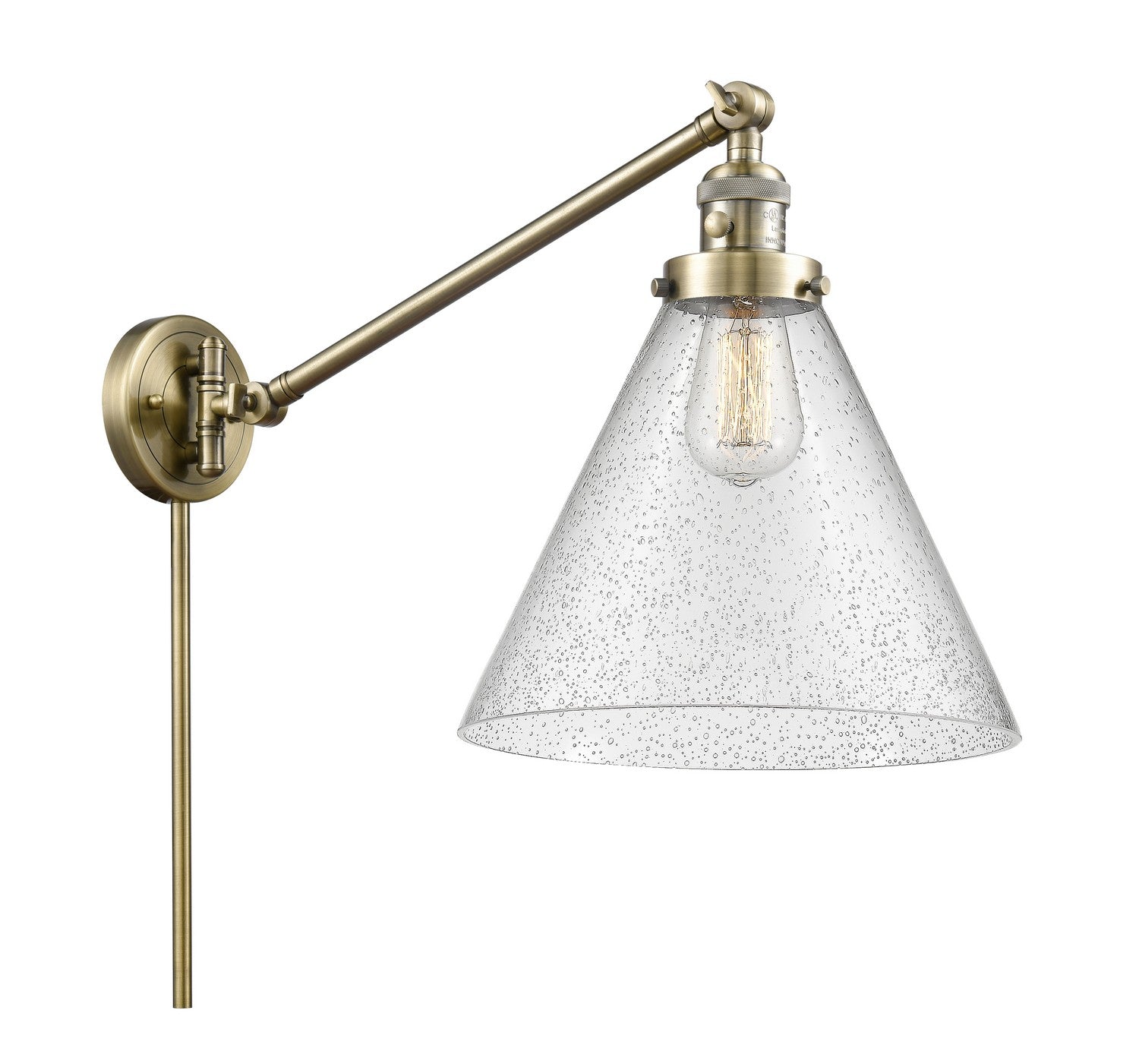 Innovations - 237-AB-G44-L - One Light Swing Arm Lamp - Franklin Restoration - Antique Brass