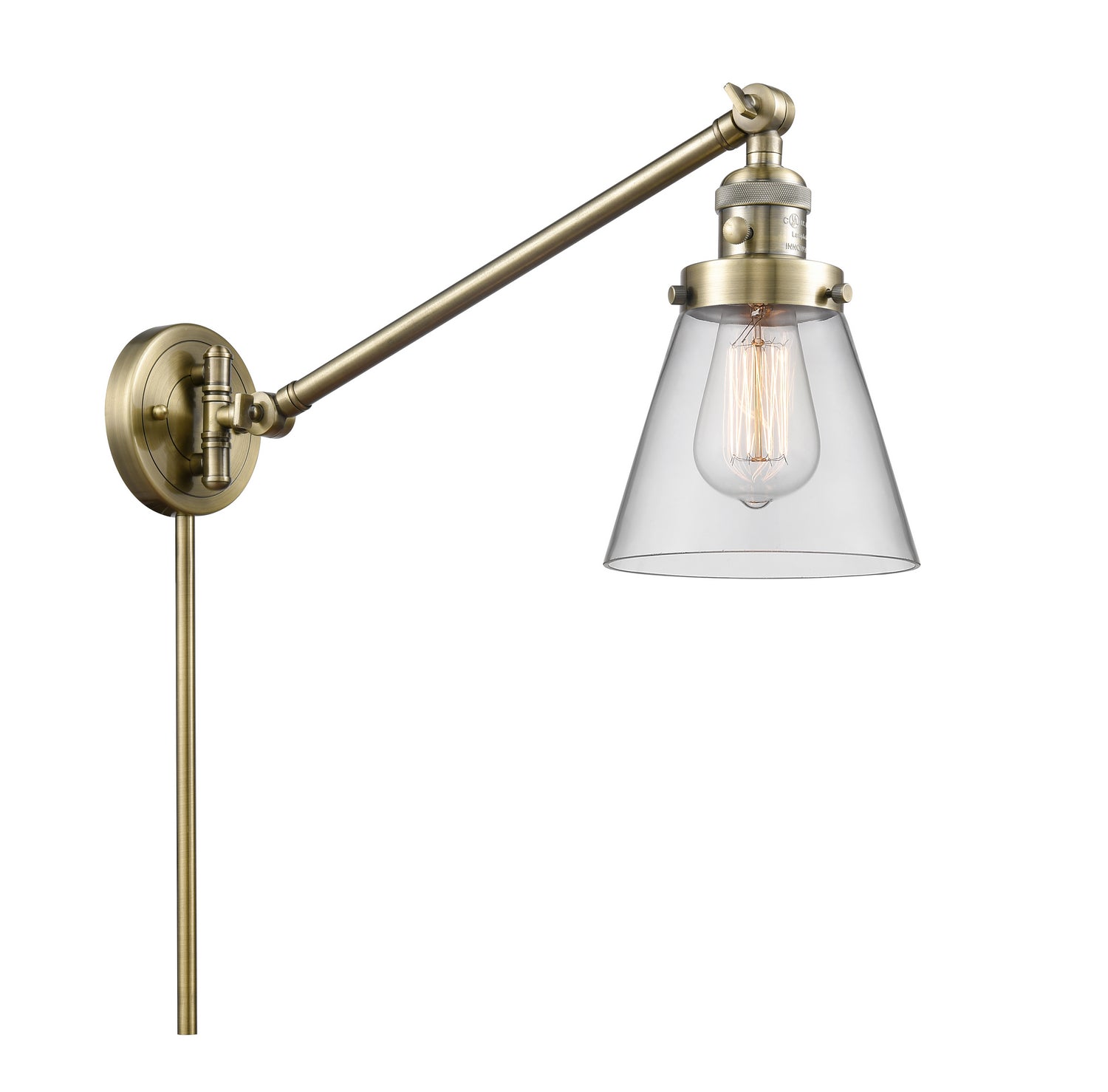 Innovations - 237-AB-G62 - One Light Swing Arm Lamp - Franklin Restoration - Antique Brass