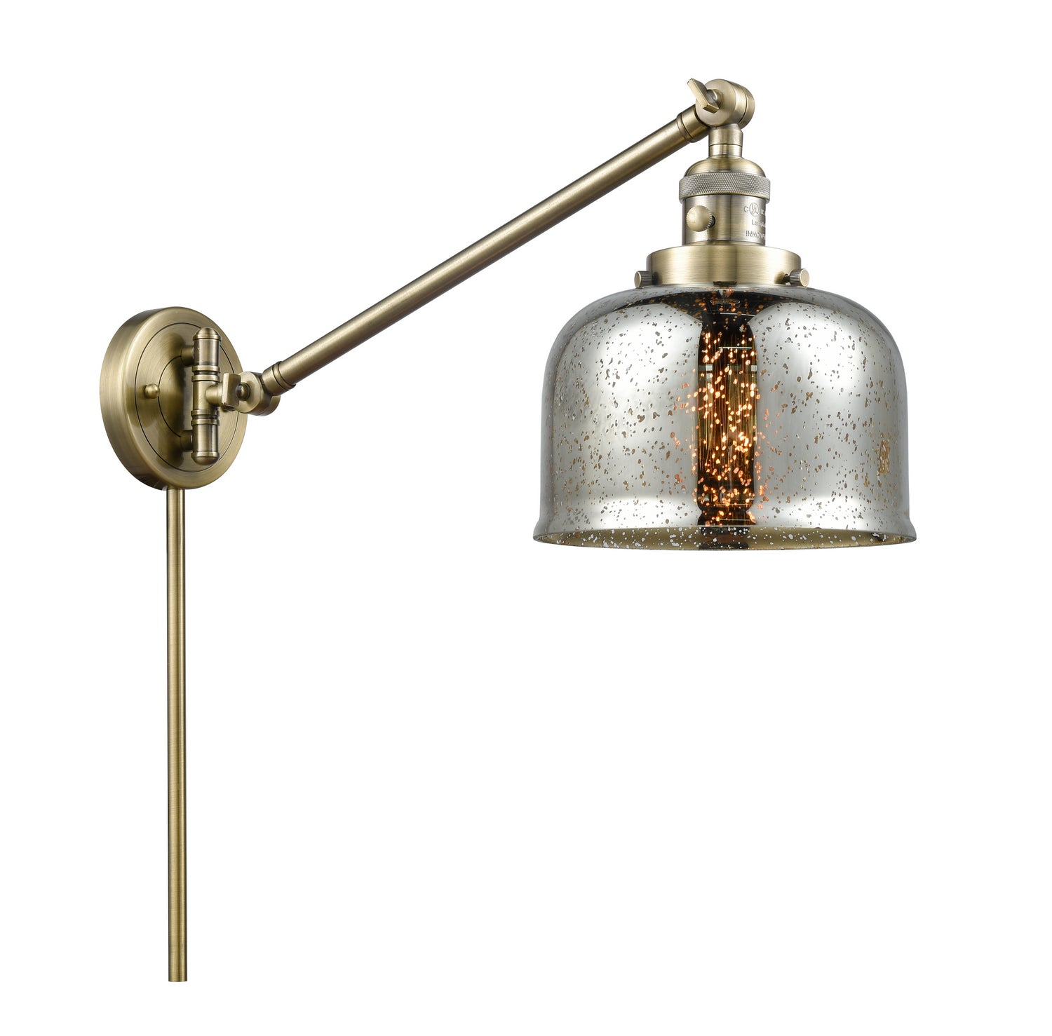 Innovations - 237-AB-G78 - One Light Swing Arm Lamp - Franklin Restoration - Antique Brass