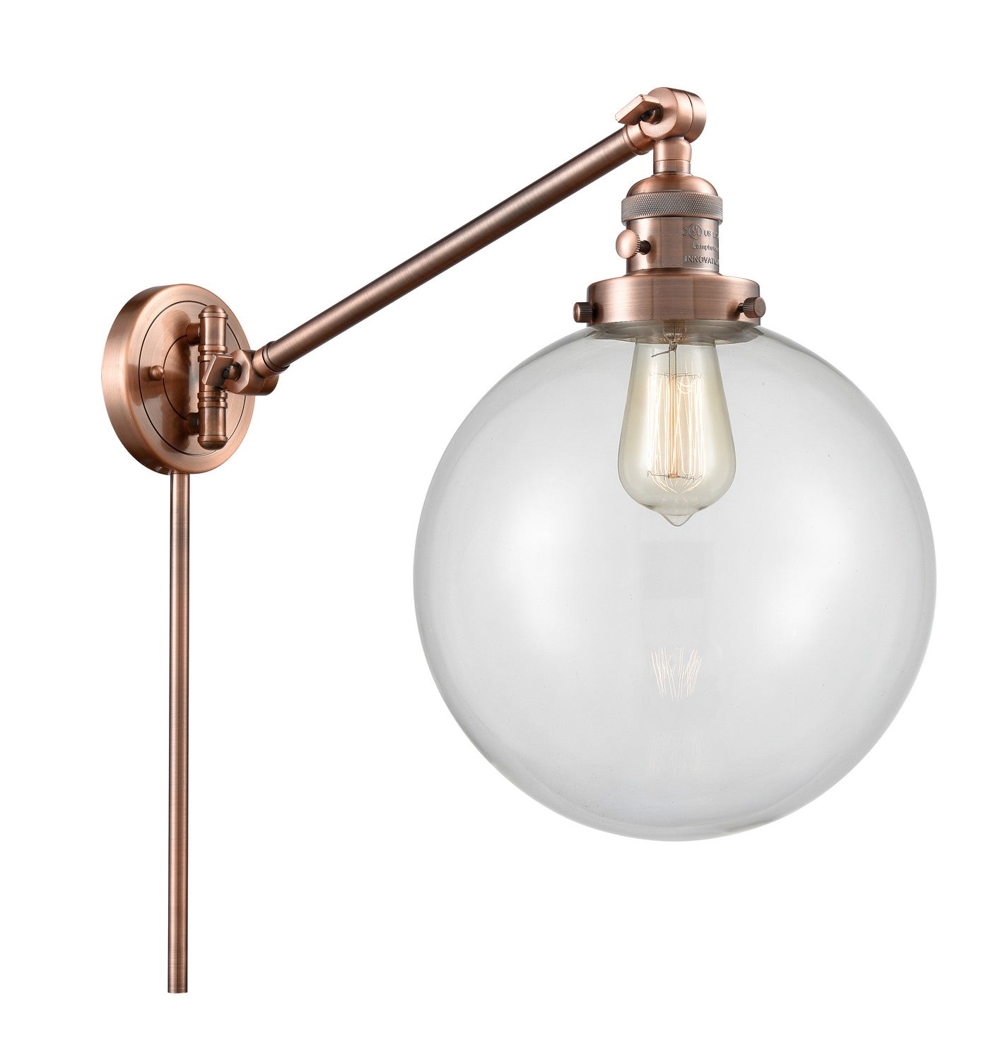 Innovations - 237-AC-G202-10-LED - LED Swing Arm Lamp - Franklin Restoration - Antique Copper