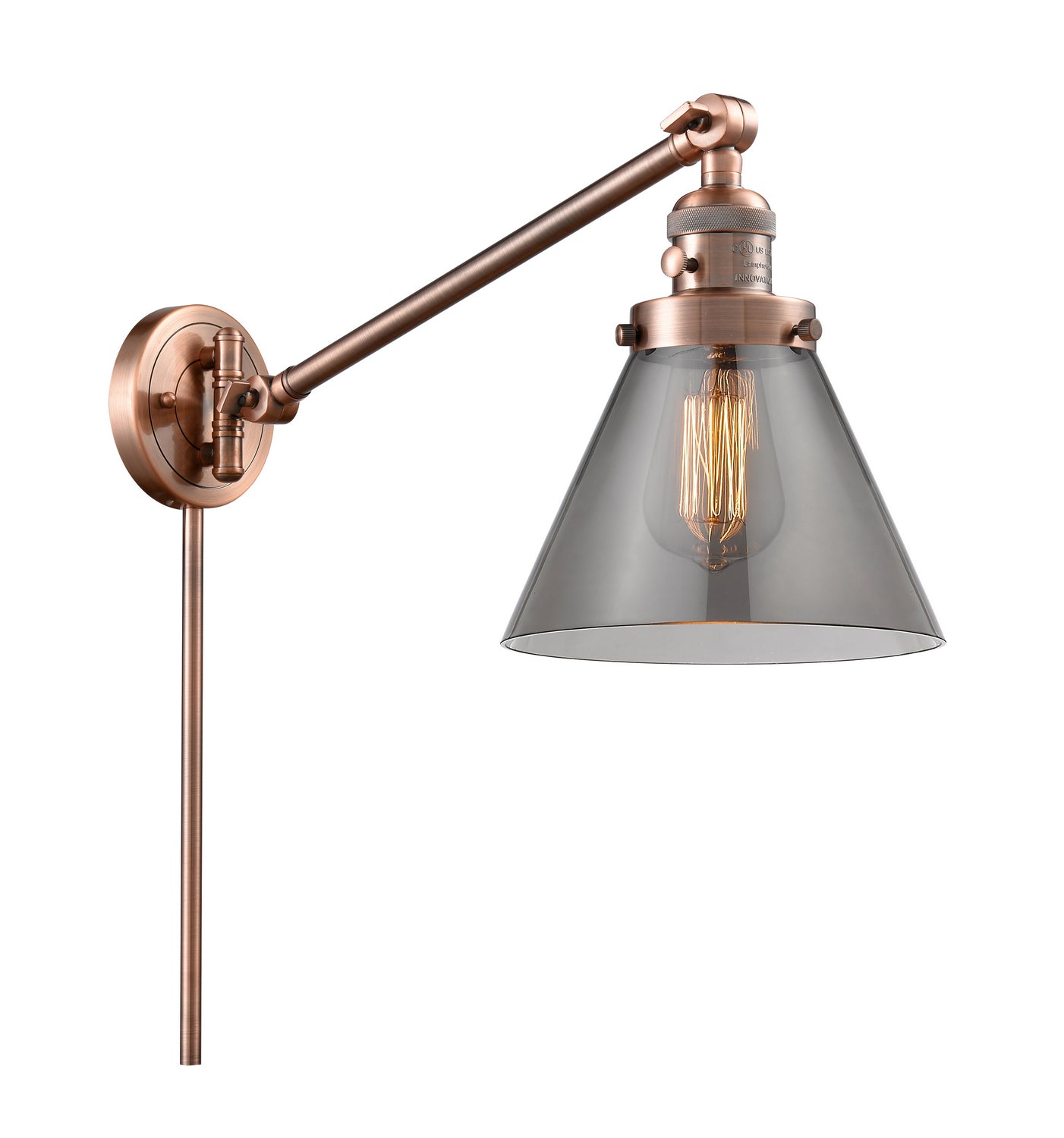 Innovations - 237-AC-G43 - One Light Swing Arm Lamp - Franklin Restoration - Antique Copper