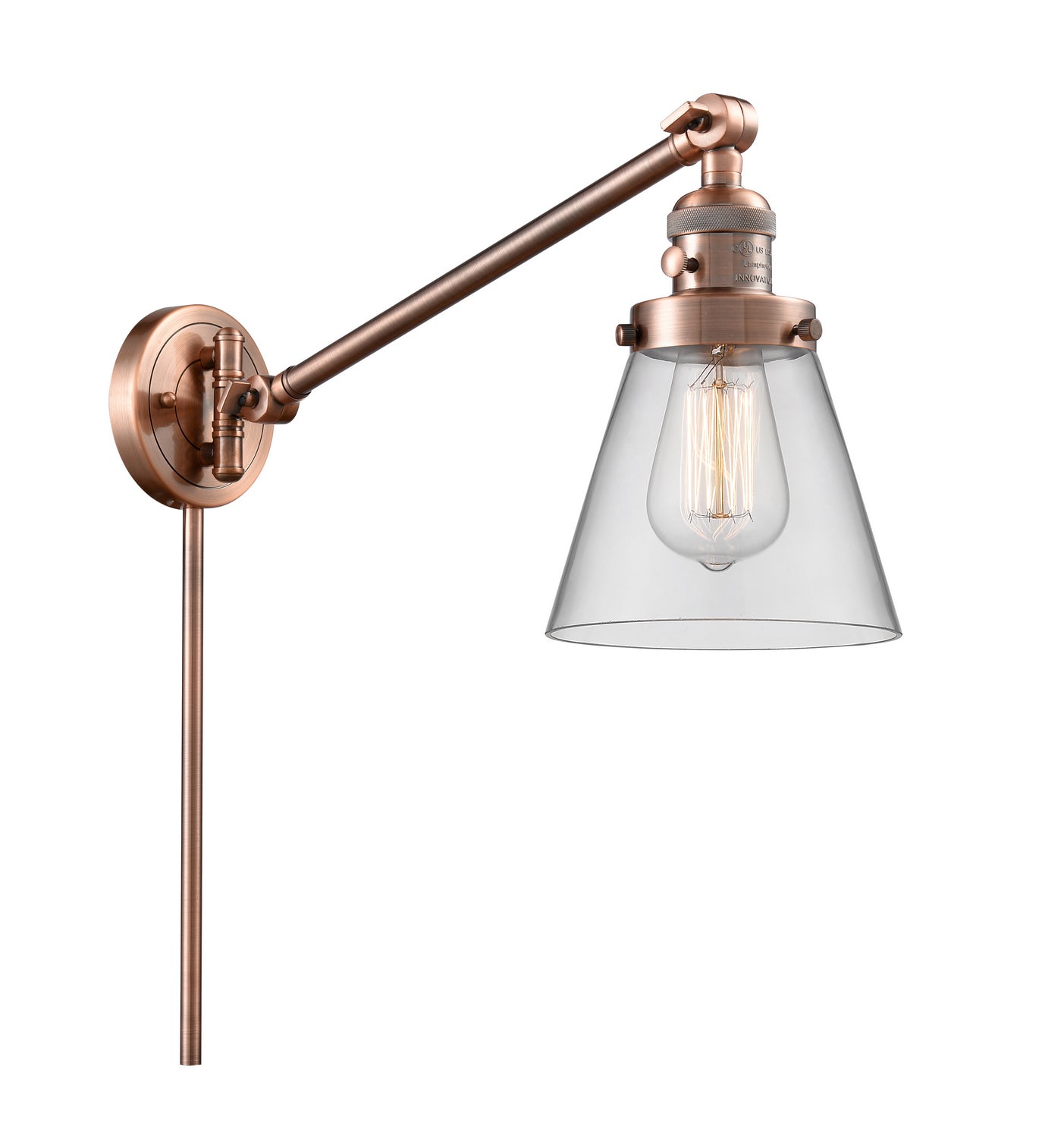 Innovations - 237-AC-G62 - One Light Swing Arm Lamp - Franklin Restoration - Antique Copper