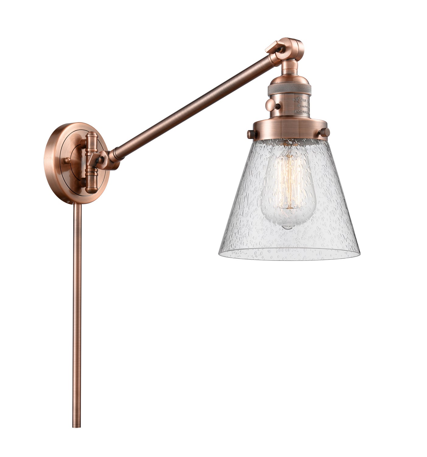 Innovations - 237-AC-G64 - One Light Swing Arm Lamp - Franklin Restoration - Antique Copper