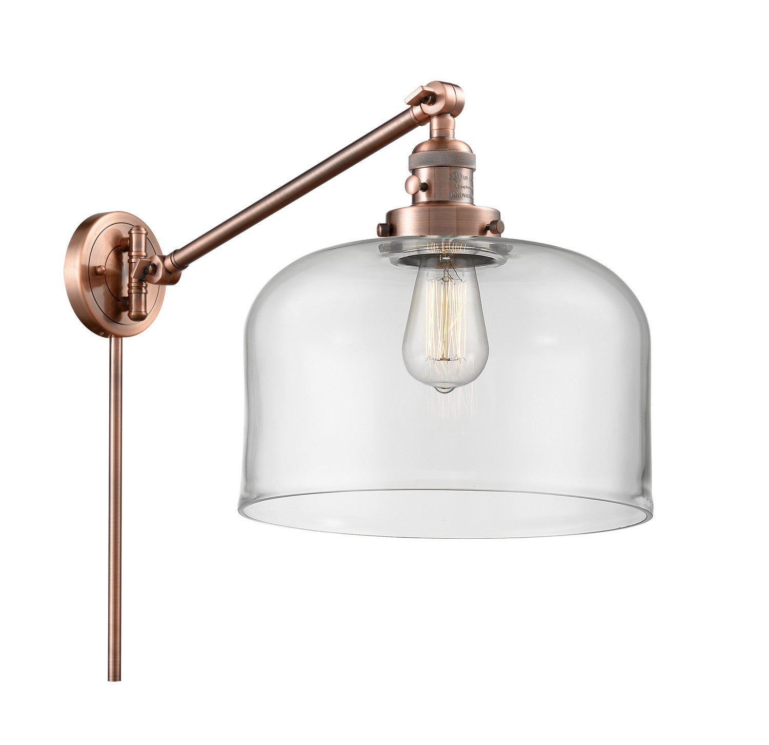 Innovations - 237-AC-G72-L - One Light Swing Arm Lamp - Franklin Restoration - Antique Copper