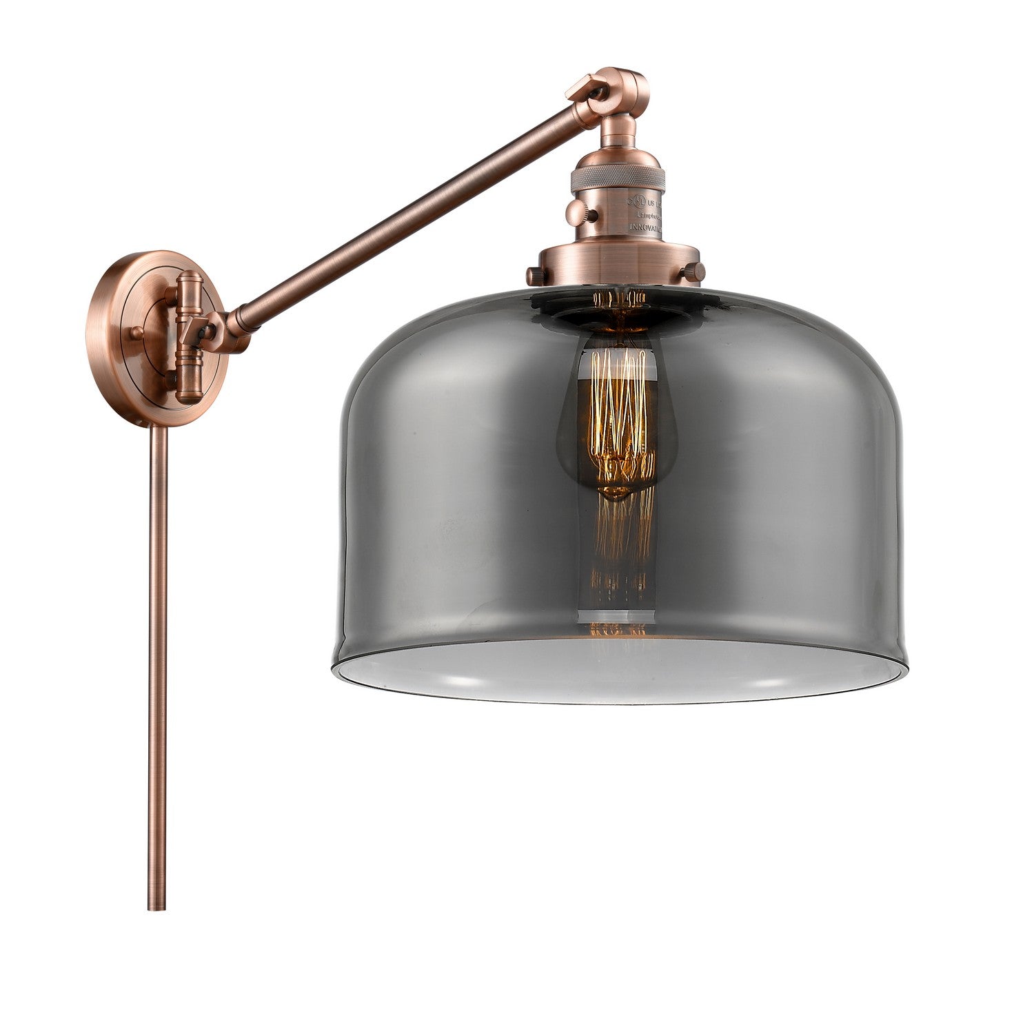 Innovations - 237-AC-G73-L - One Light Swing Arm Lamp - Franklin Restoration - Antique Copper