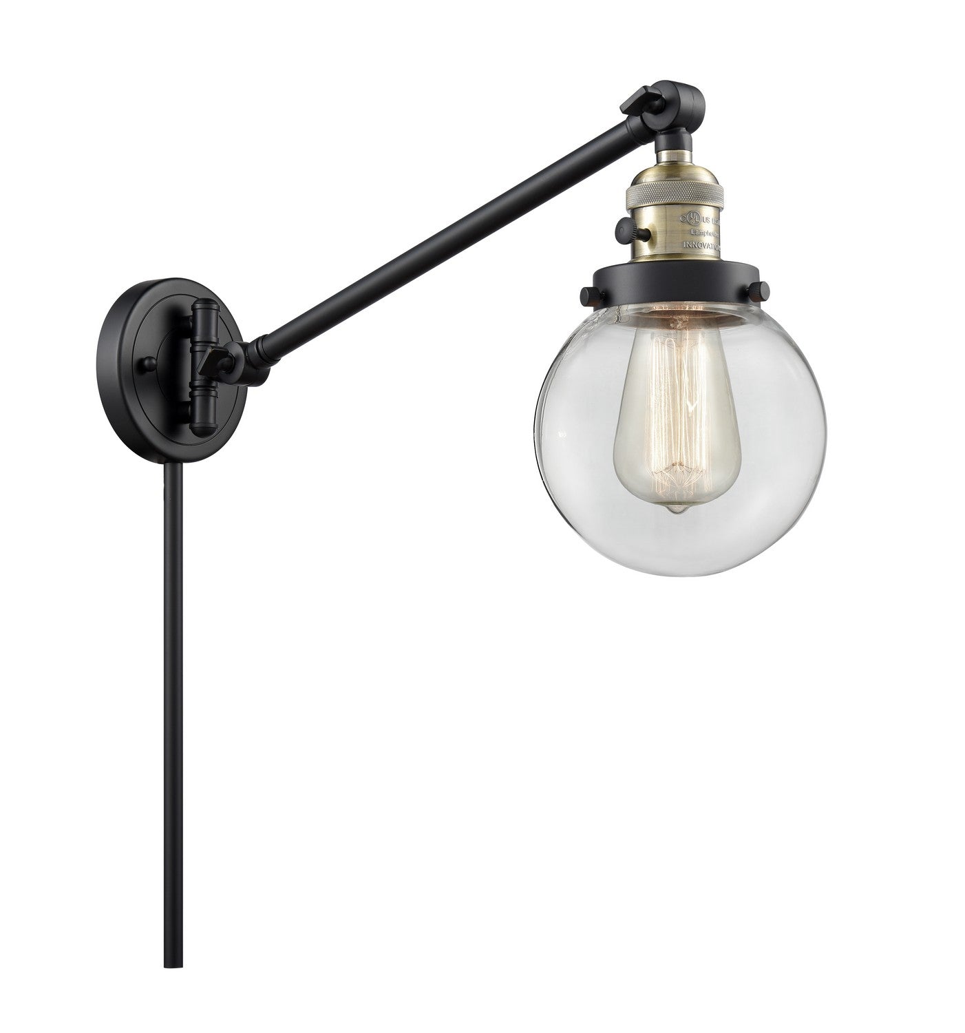 Innovations - 237-BAB-G202-6-LED - LED Swing Arm Lamp - Franklin Restoration - Black Antique Brass